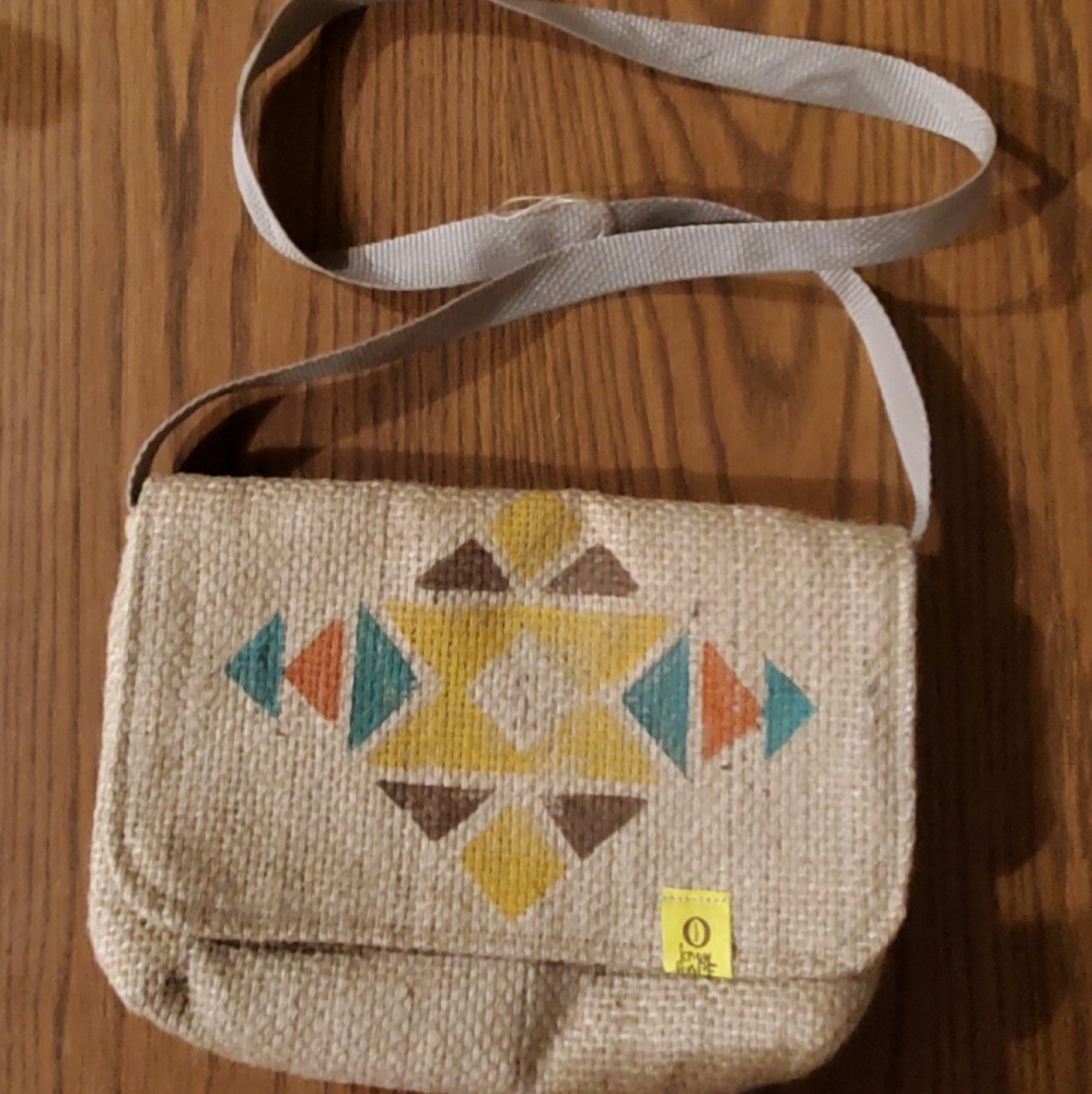Know Hope Burlap Crossbody purse